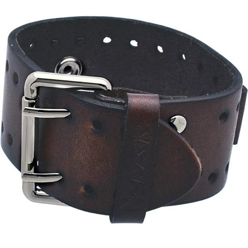 Dark Brown Wide Leather Cuff Wrist Watch Band Dark Brown Wide Leather Cuff Wrist Watch Band